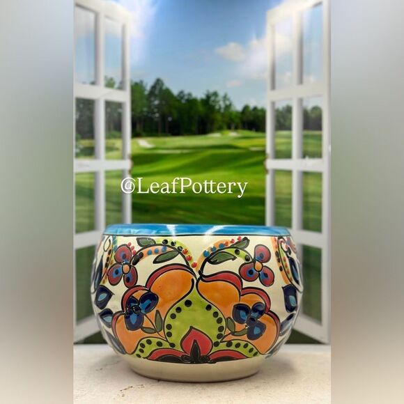 Jordana (MD) Talavera Handmade Multi Colored Ceramic Planter Pot - Picture 1 of 8